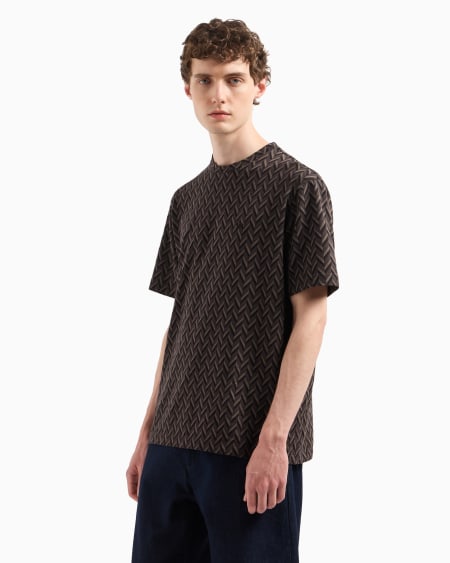 Armani Camiseta De Punto Con Fantasía En Tejido Jacquard Icon