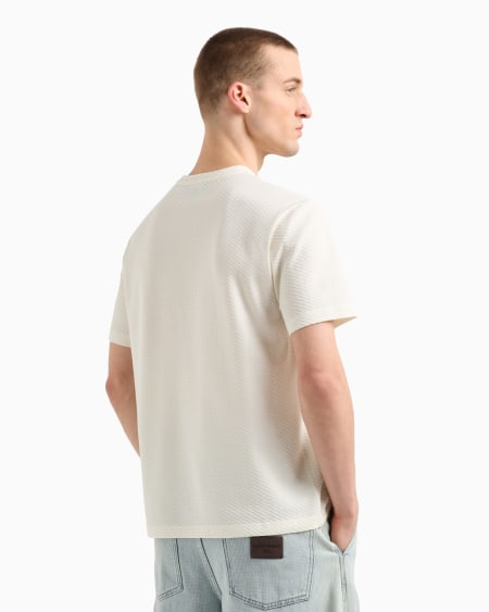 Armani Camiseta De Punto Con Fantasía En Tejido Jacquard En Relieve Y Con Efecto Tridimensional