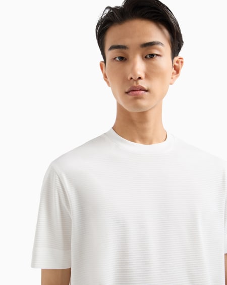 Armani Camiseta De Punto Con Fantasía En Tejido Jacquard En Relieve Y Con Efecto Tridimensional ASV