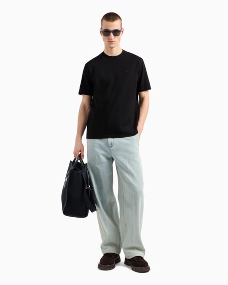 Armani Camiseta De Punto Con Fantasía En Tejido Jacquard En Relieve Y Con Efecto Tridimensional