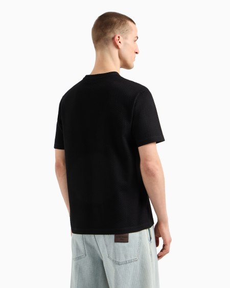Armani Camiseta De Punto Con Fantasía En Tejido Jacquard En Relieve Y Con Efecto Tridimensional