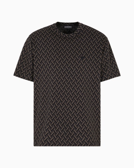 Armani Camiseta de punto con fantasía en tejido jacquard Icon