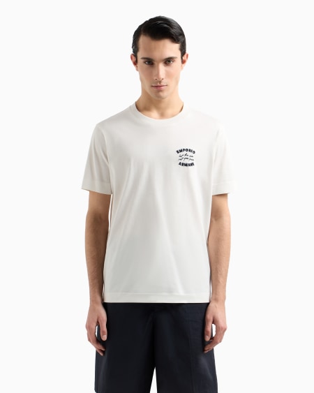 Armani Camiseta De Punto Con Inscripción Bordada Let The Sea Set You Free