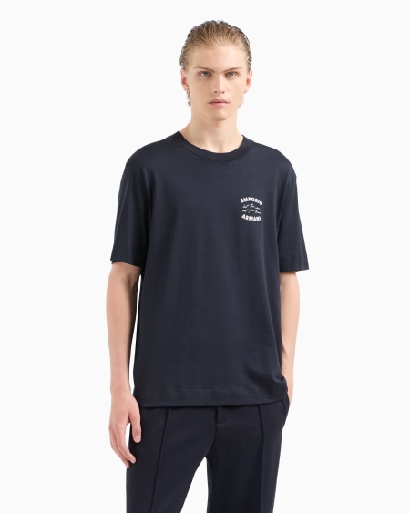 Armani Camiseta De Punto Con Inscripción Bordada Let The Sea Set You Free