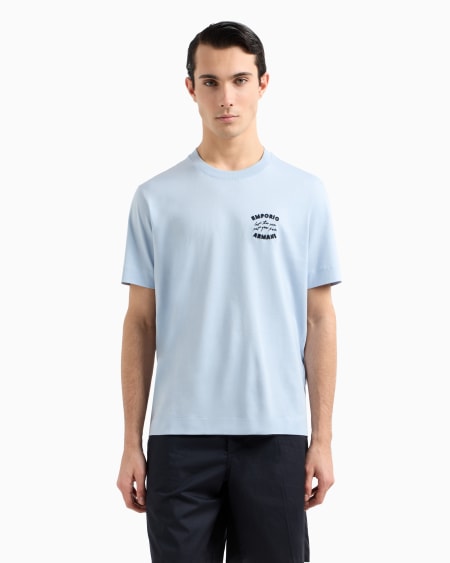 Armani Camiseta De Punto Con Inscripción Bordada Let The Sea Set You Free