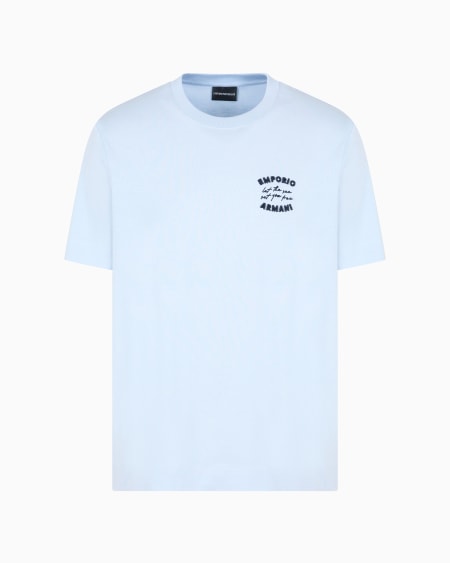 Armani Camiseta de punto con inscripción bordada Let the sea set you free