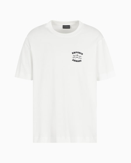 Armani Camiseta de punto con inscripción bordada Let the sea set you free