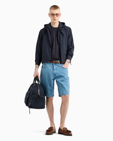 Armani Camiseta De Punto Con Inscripción Integral En Tejido Jacquard