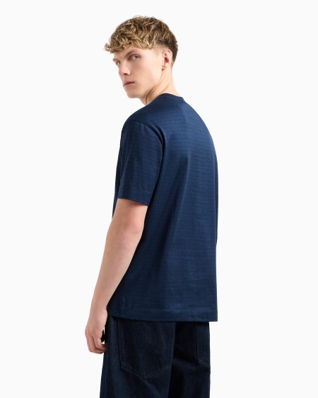 Armani Camiseta De Punto Con Inscripción Integral En Tejido Jacquard