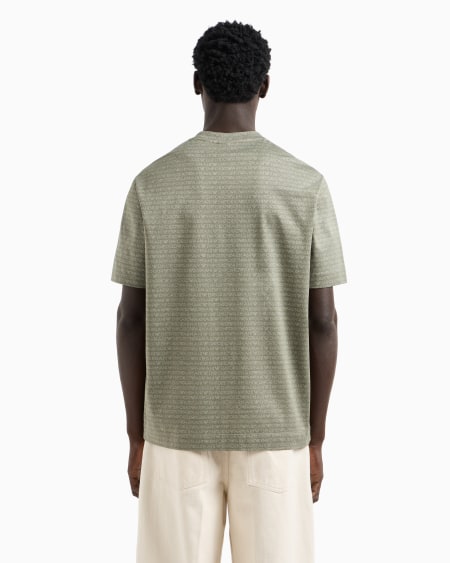 Armani Camiseta De Punto Con Inscripción Integral En Tejido Jacquard