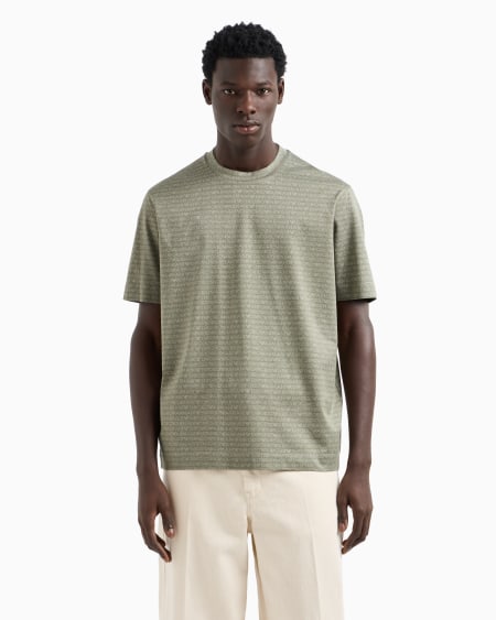 Armani Camiseta De Punto Con Inscripción Integral En Tejido Jacquard