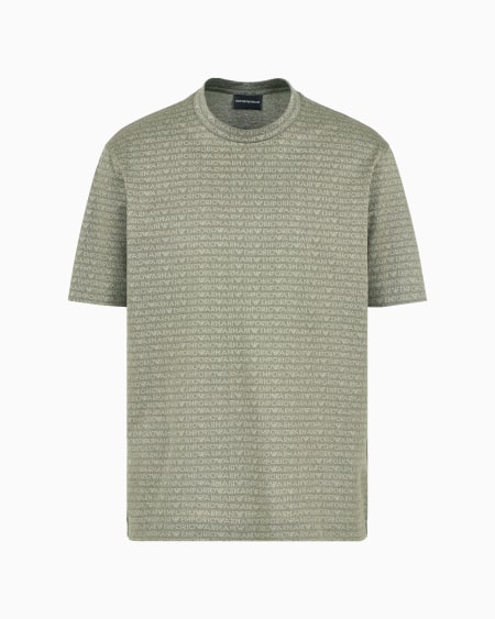 Armani Camiseta de punto con inscripción integral en tejido jacquard