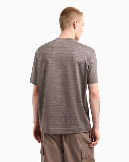 Armani Camiseta De Punto Con Inscripción Integral En Tejido Jacquard
