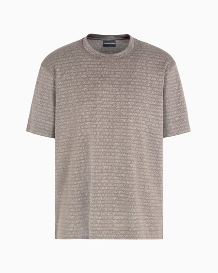 Armani Camiseta de punto con inscripción integral en tejido jacquard