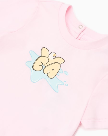 Armani Camiseta De Punto Con Logotipo EA En Versión Dibujo Animado