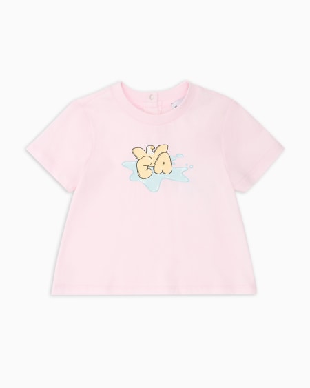 Armani Camiseta de punto con logotipo EA en versión dibujo animado