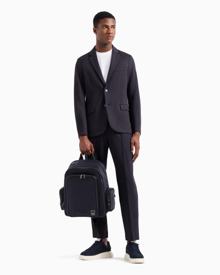 Armani Camiseta De Punto Con Logotipo En Tejido Jacquard