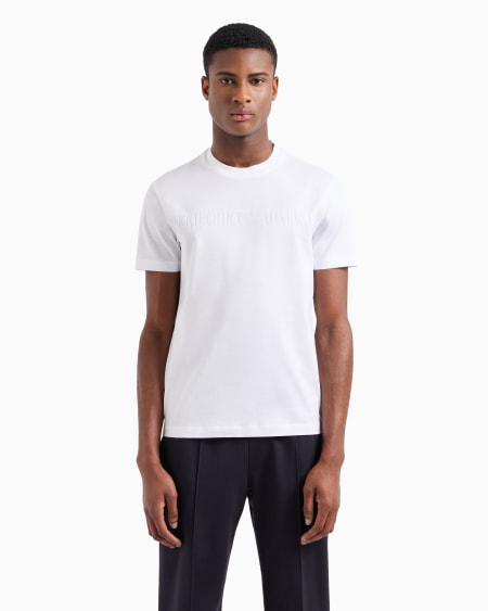 Armani Camiseta De Punto Con Logotipo En Tejido Jacquard