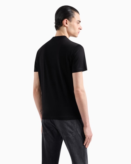 Armani Camiseta De Punto Con Logotipo En Tejido Jacquard