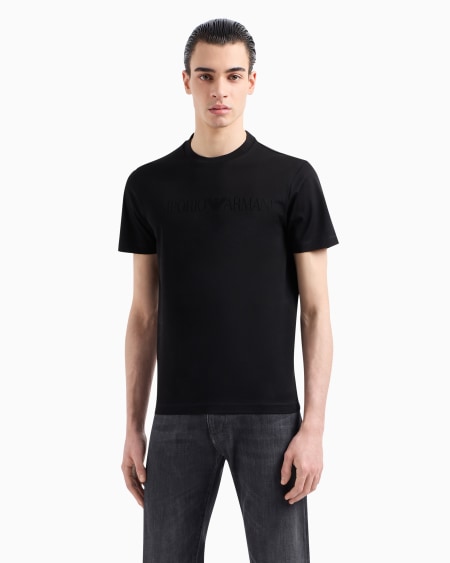 Armani Camiseta De Punto Con Logotipo En Tejido Jacquard