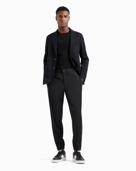 Armani Camiseta De Punto Con Logotipo En Tejido Jacquard