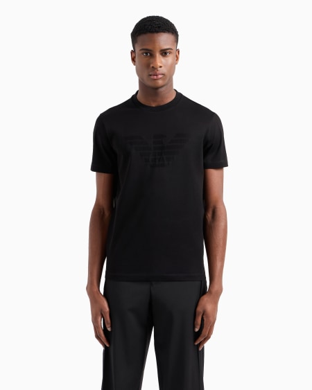 Armani Camiseta De Punto Con Logotipo En Tejido Jacquard