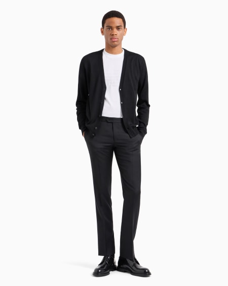 Armani Camiseta De Punto Con Logotipo En Tejido Jacquard