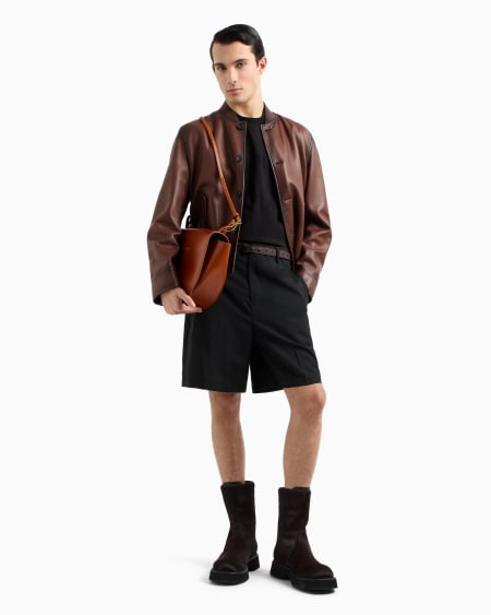 Armani Camiseta De Punto Con Logotipo En Tejido Jacquard