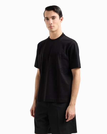 Armani Camiseta De Punto Con Logotipo En Tejido Jacquard