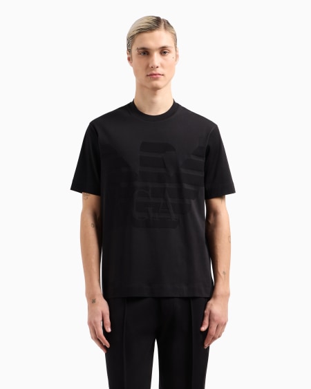Armani Camiseta De Punto Con Logotipo En Tejido Jacquard