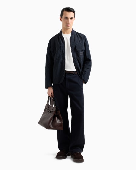 Armani Camiseta De Punto Con Logotipo En Tejido Jacquard