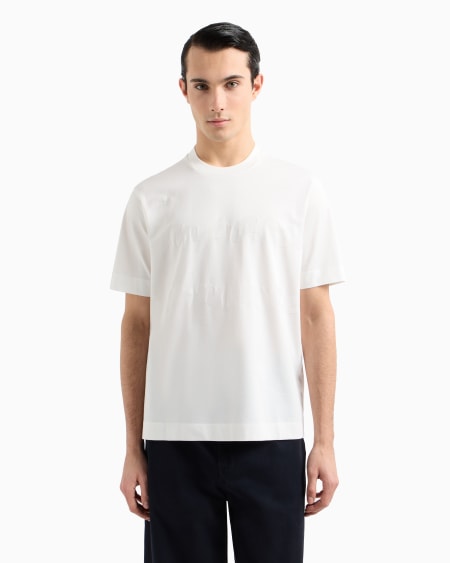 Armani Camiseta De Punto Con Logotipo En Tejido Jacquard