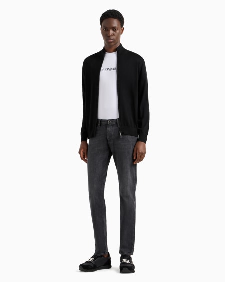 Armani Camiseta De Punto De Algodón Pima Con Estampado De Logotipo