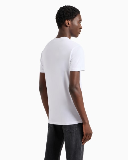 Armani Camiseta De Punto De Algodón Pima Con Estampado De Logotipo