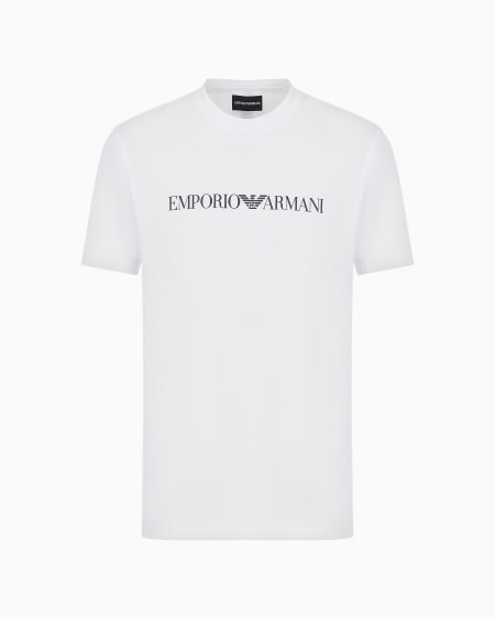 Armani Camiseta De Punto De Algodón Pima Con Estampado De Logotipo