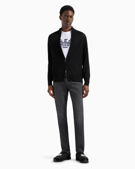 Armani Camiseta De Punto De Algodón Pima Con Estampado De Logotipo