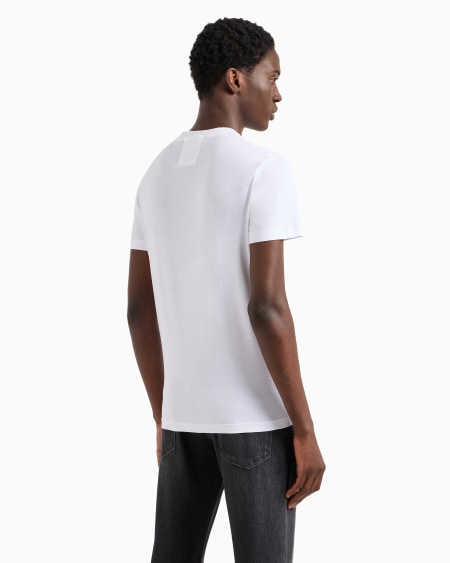 Armani Camiseta De Punto De Algodón Pima Con Estampado De Logotipo