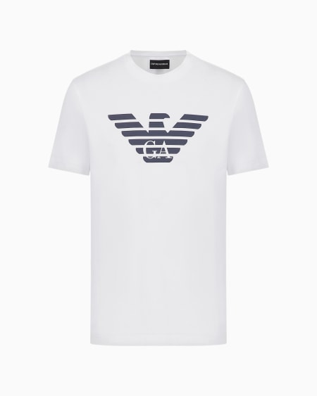 Armani Camiseta de punto de algodón pima con estampado de logotipo