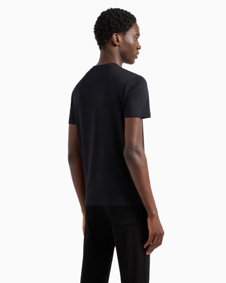 Armani Camiseta De Punto De Algodón Pima Con Estampado De Logotipo