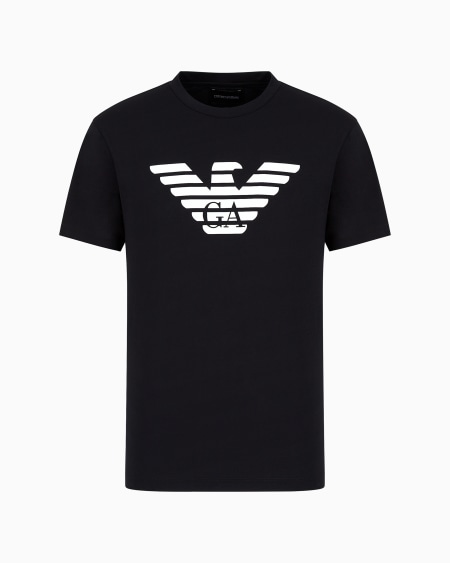 Armani Camiseta de punto de algodón pima con estampado de logotipo