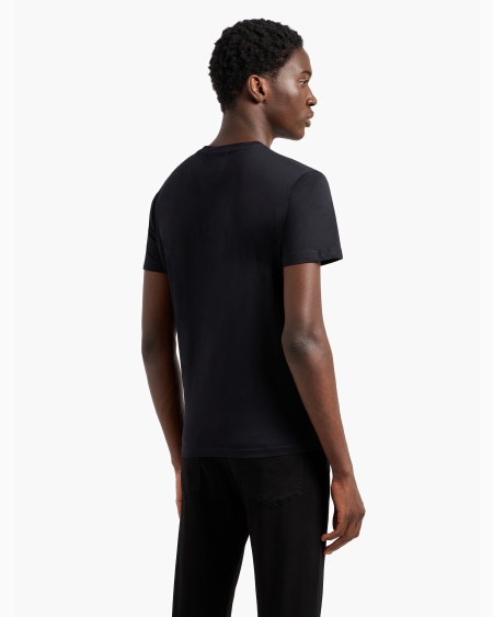 Armani Camiseta De Punto De Algodón Pima Con Estampado De Logotipo