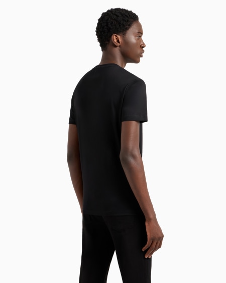 Armani Camiseta De Punto De Algodón Pima Con Estampado De Logotipo