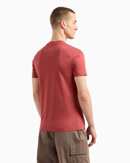 Armani Camiseta De Punto De Algodón Pima Con Estampado De Logotipo