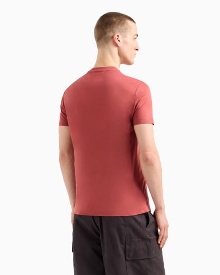 Armani Camiseta De Punto De Algodón Pima Con Estampado De Logotipo