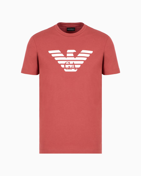 Armani Camiseta de punto de algodón pima con estampado de logotipo