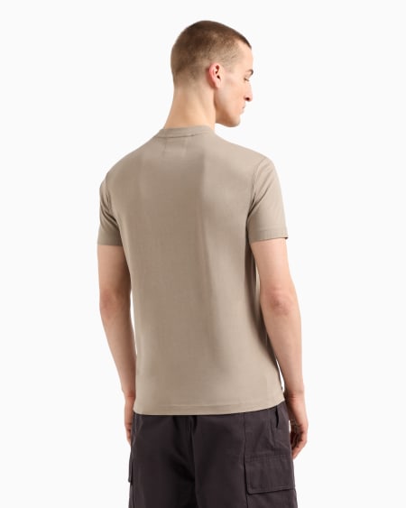 Armani Camiseta De Punto De Algodón Pima Con Estampado De Logotipo