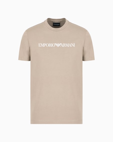 Armani Camiseta De Punto De Algodón Pima Con Estampado De Logotipo