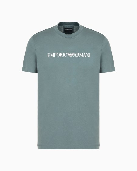 Armani Camiseta de punto de algodón pima con estampado de logotipo