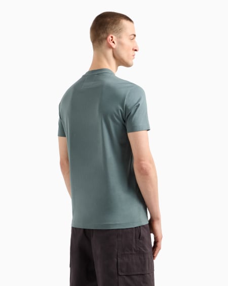 Armani Camiseta De Punto De Algodón Pima Con Estampado De Logotipo