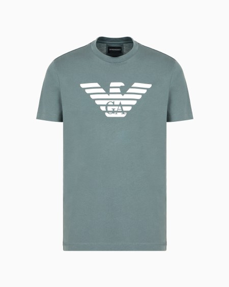 Armani Camiseta de punto de algodón pima con estampado de logotipo